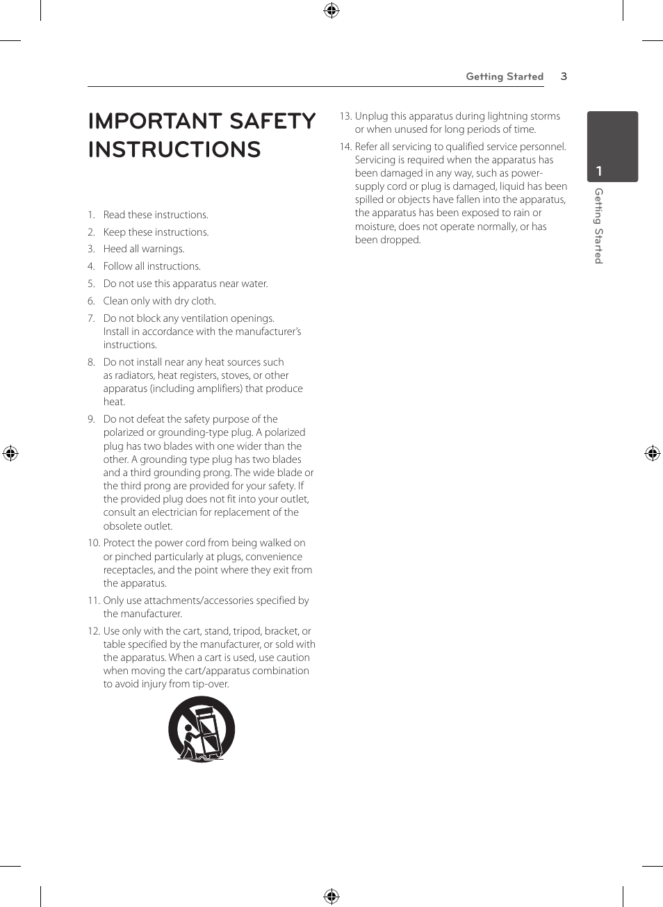 Important safety instructions | LG NB3520A User Manual | Page 3 / 25