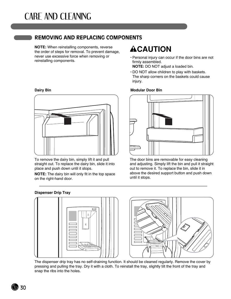 Wcaution | LG LFX21980ST User Manual | Page 30 / 46