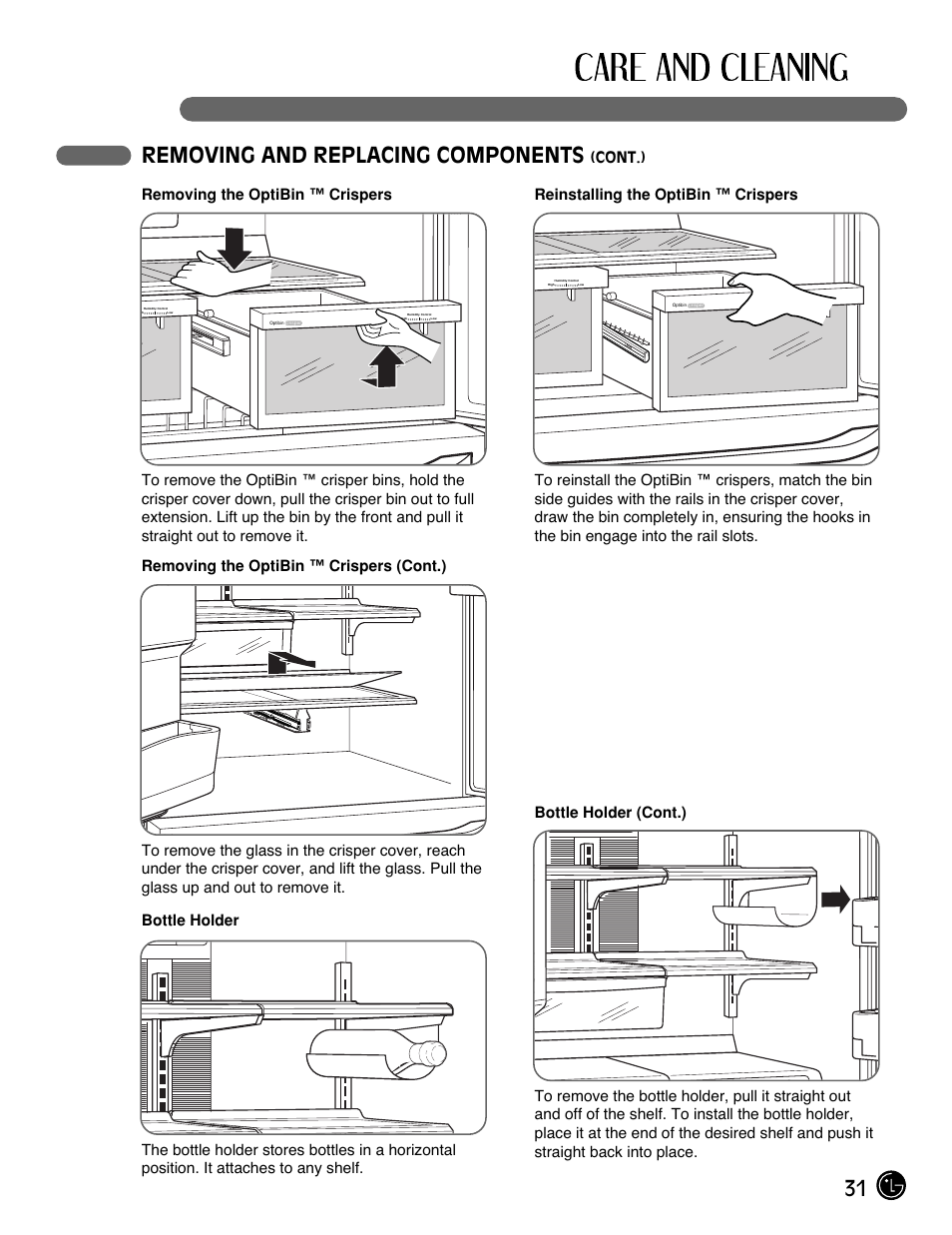 31 removing and replacing components | LG LFX21980ST User Manual | Page 31 / 46
