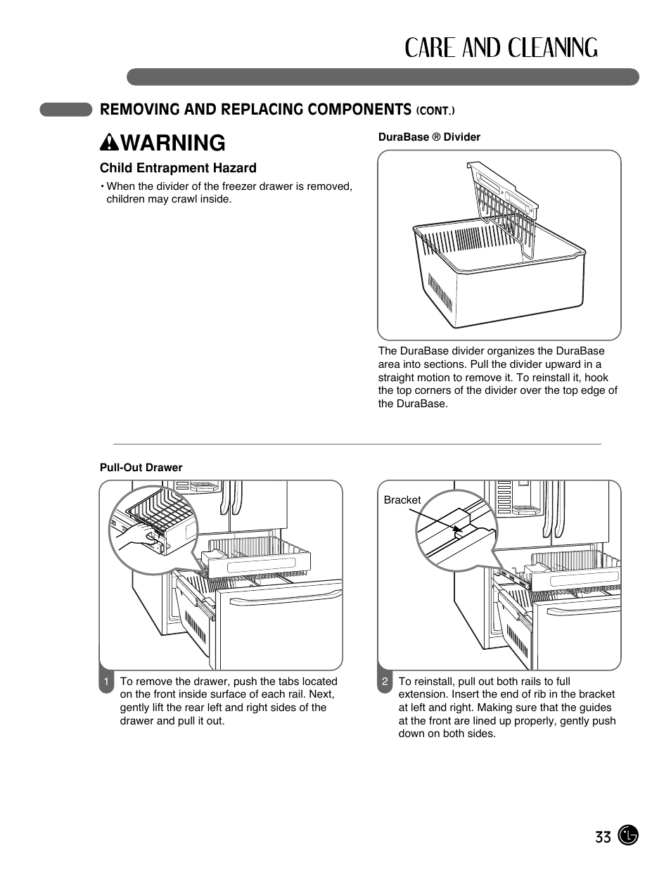 Wwarning | LG LFX21980ST User Manual | Page 33 / 46