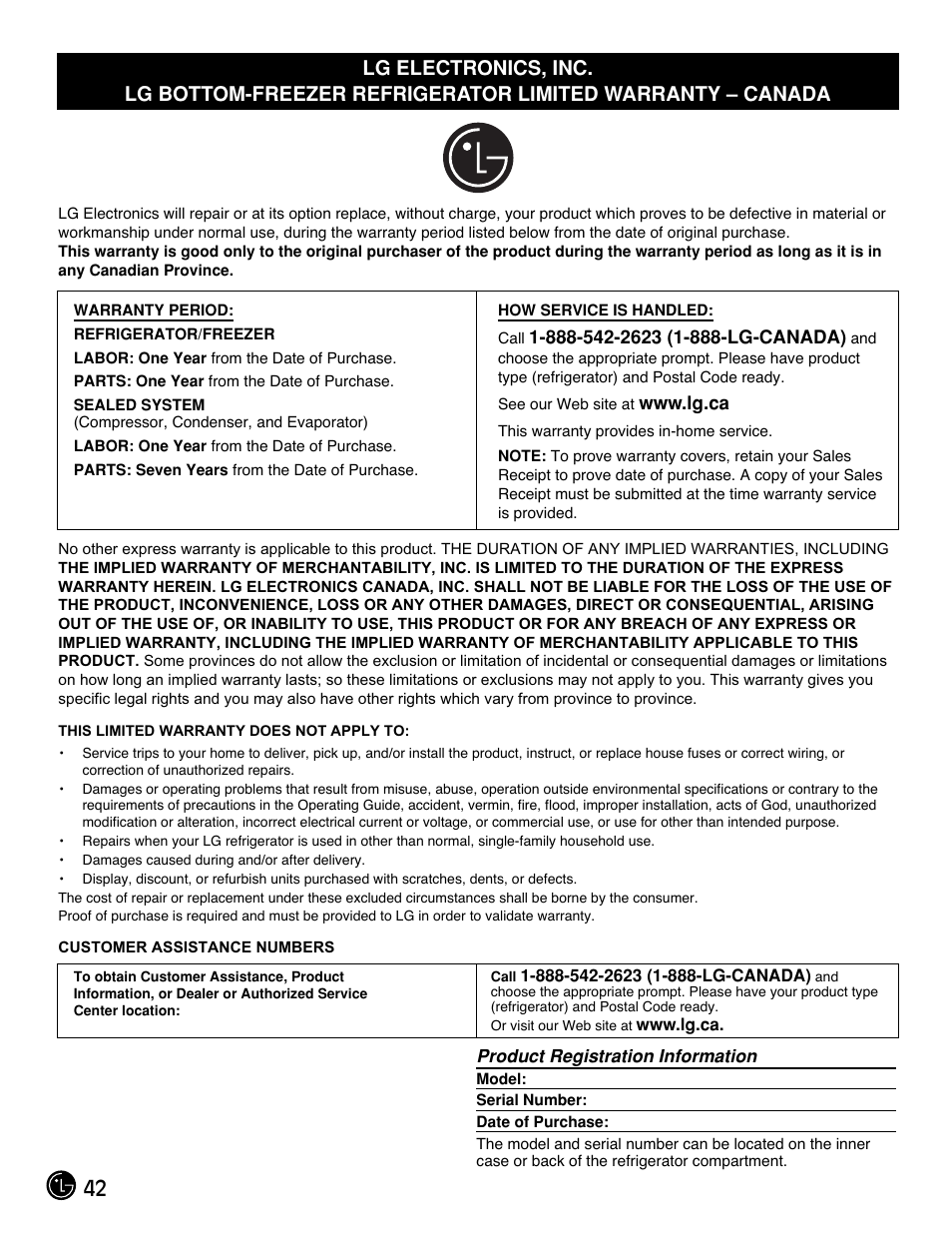 LG LFX21980ST User Manual | Page 42 / 46