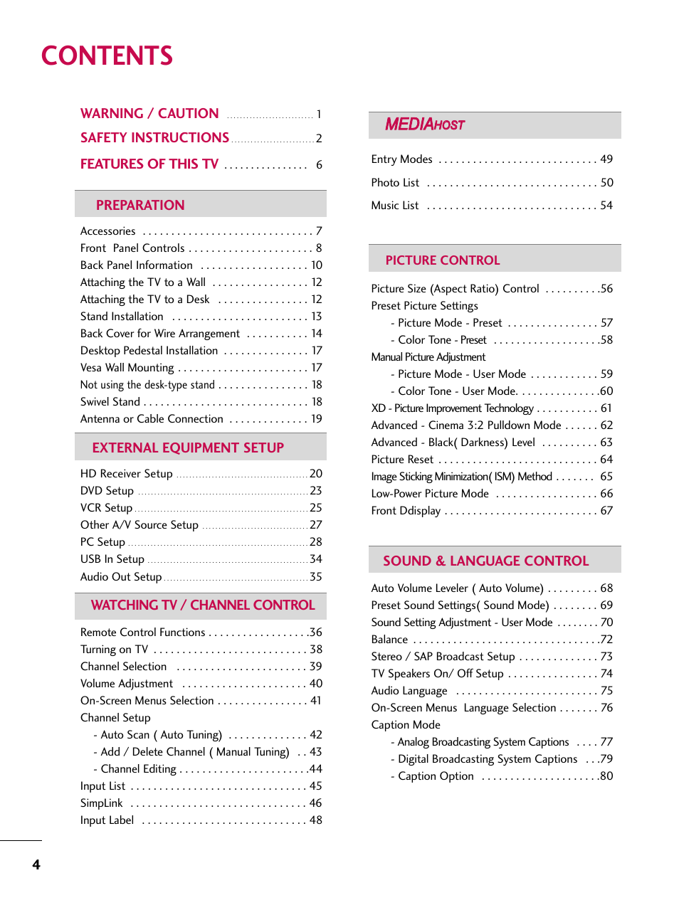 LG 32LB9D User Manual | Page 6 / 113