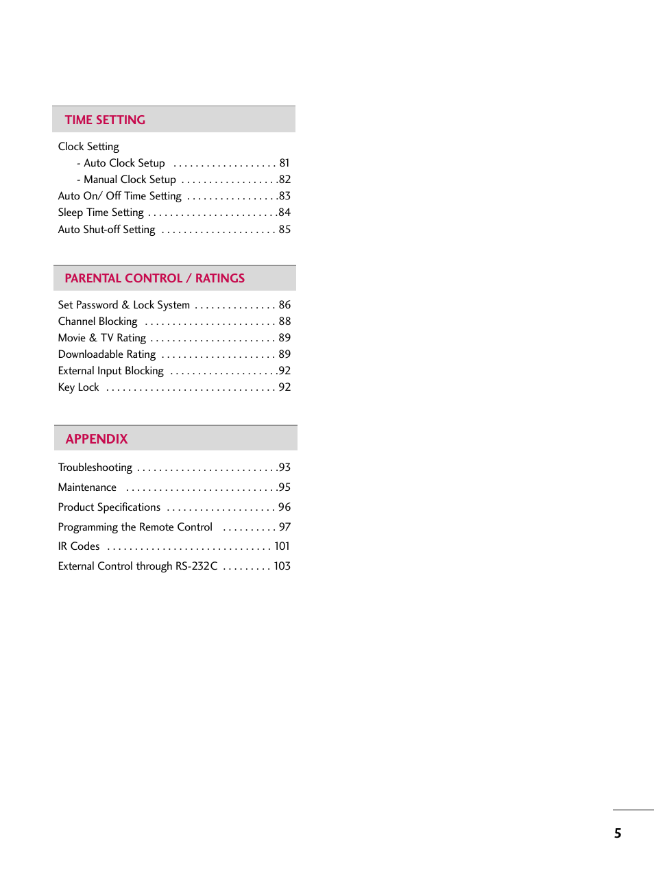 LG 32LB9D User Manual | Page 7 / 113