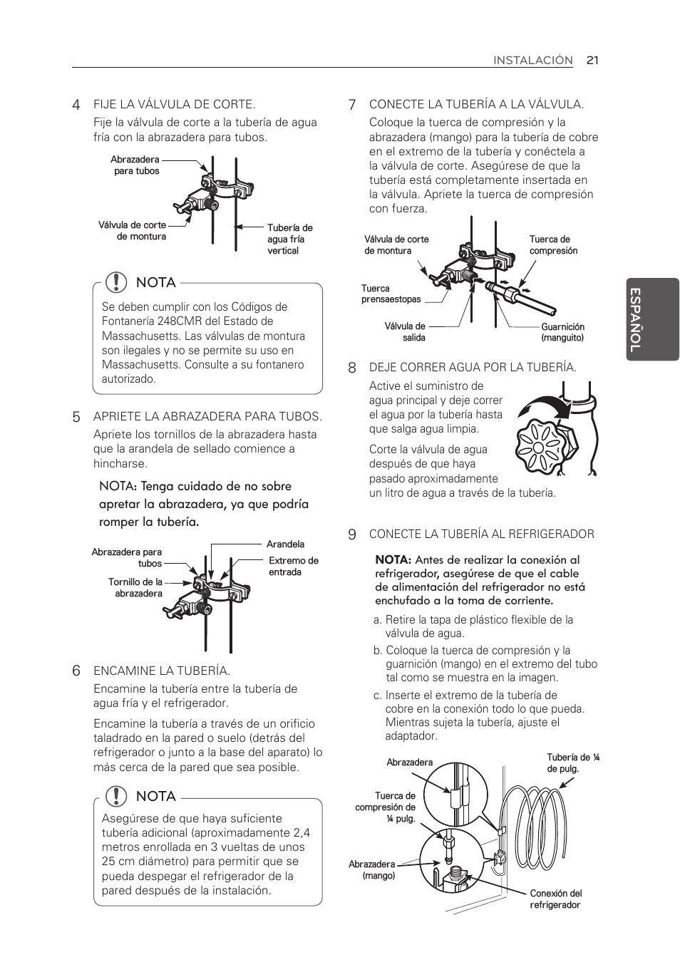 Nota | LG LFX25973ST User Manual | Page 133 / 172