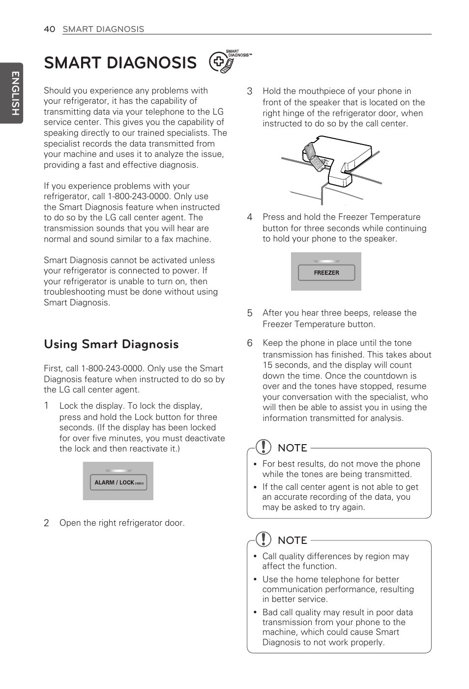 Smart diagnosis, Using smart diagnosis | LG LFX25973ST User Manual | Page 40 / 172