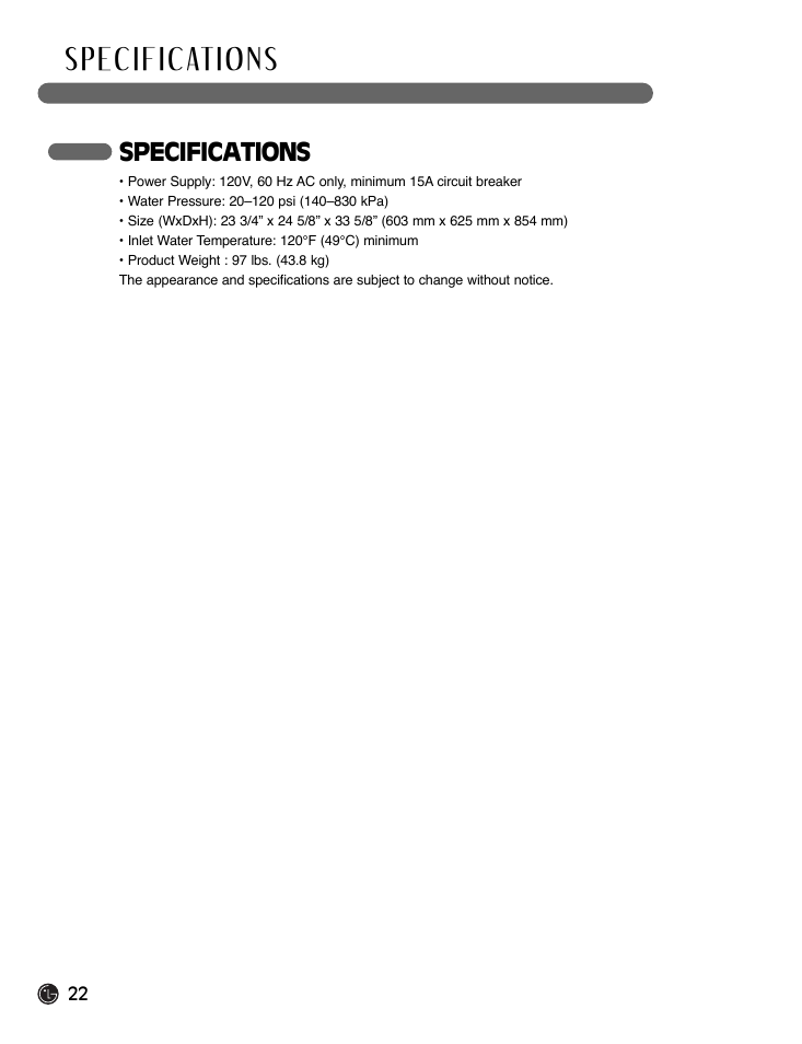 LG LDF7932WW User Manual | Page 22 / 72