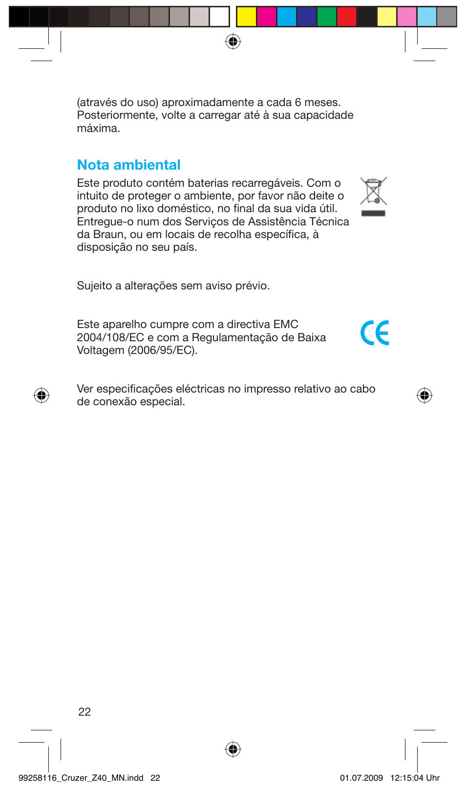 Nota ambiental | Braun Z40 CruZer2 User Manual | Page 21 / 56