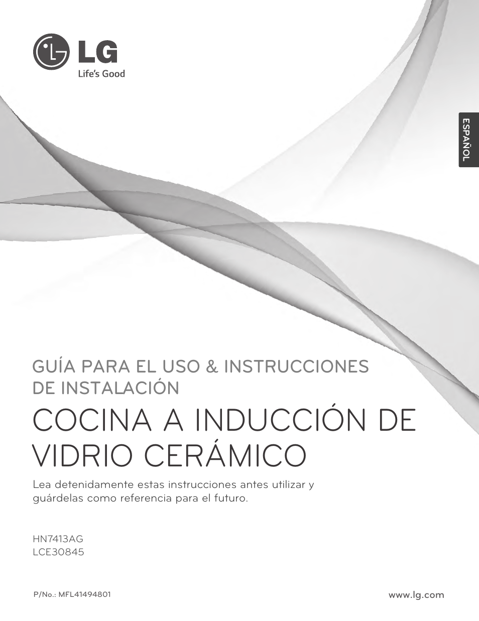 Cocina a inducción de vidrio cerámico, Guía para el uso & instrucciones de instalación | LG LCE30845 User Manual | Page 31 / 92
