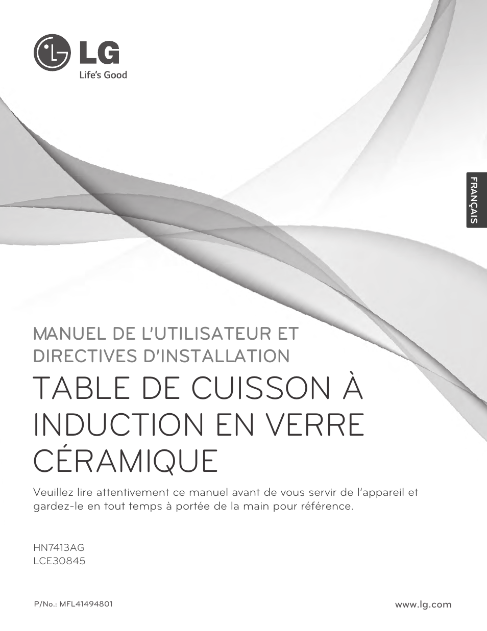 Table de cuisson à induction en verre céramique | LG LCE30845 User Manual | Page 61 / 92