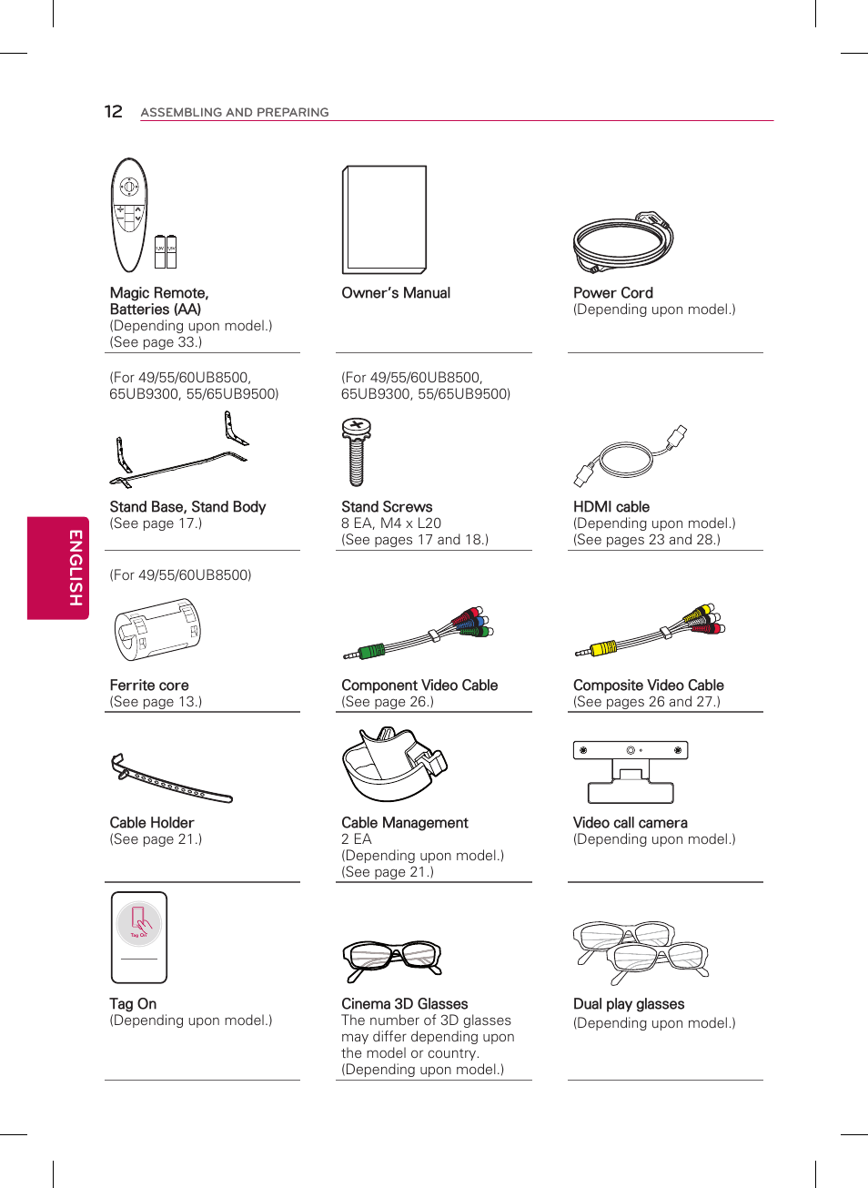 12 english | LG 65UB9300 User Manual | Page 12 / 40