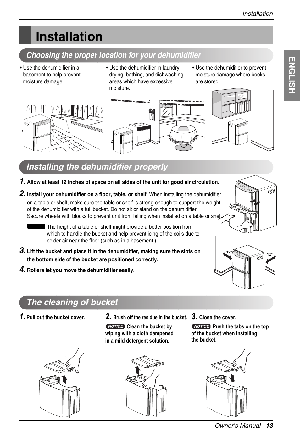 Installation, English | LG LD651EBL User Manual | Page 13 / 32