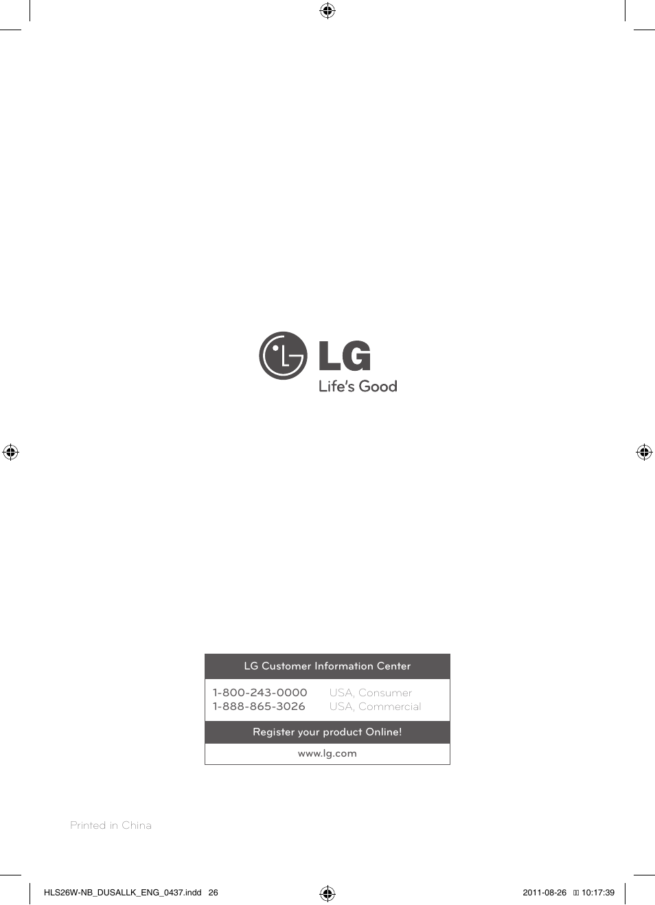 LG LSB306 User Manual | Page 26 / 26