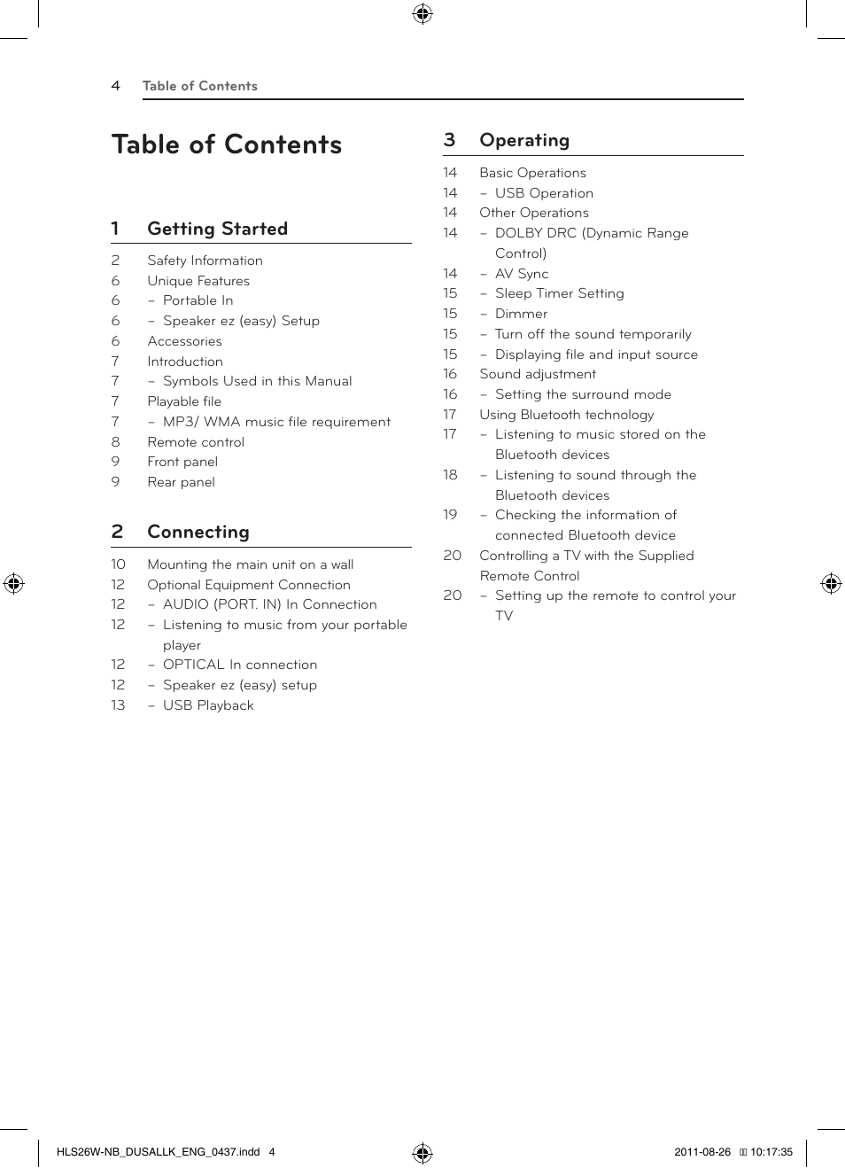 LG LSB306 User Manual | Page 4 / 26