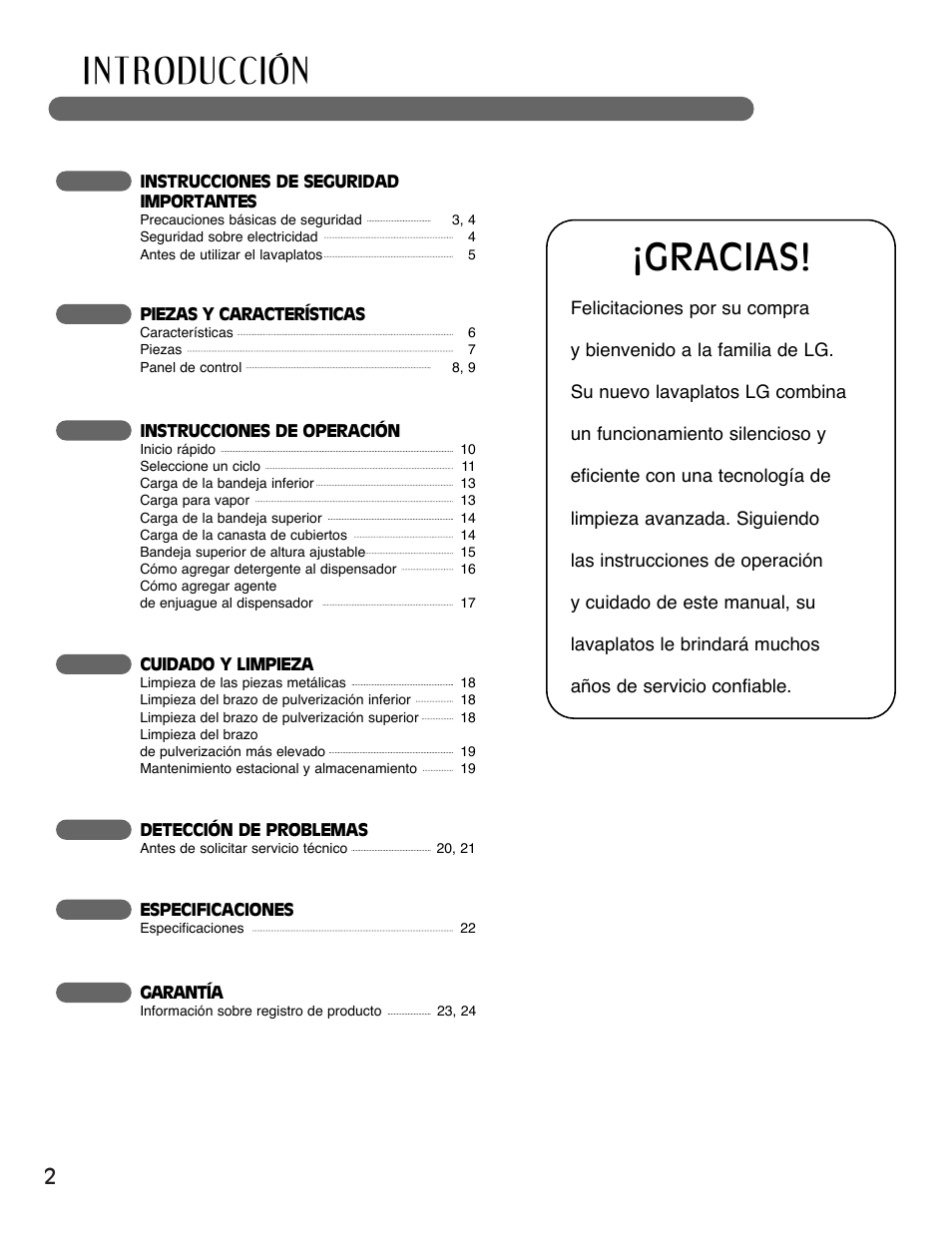 I n t roducción, Gracias | LG LSDF795ST User Manual | Page 26 / 72