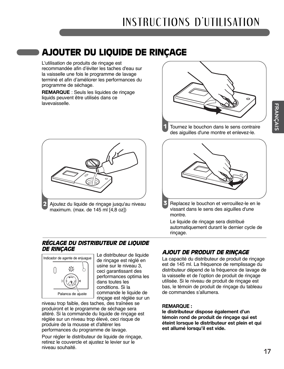 Ajouter du liquide de rinçage | LG LSDF795ST User Manual | Page 65 / 72