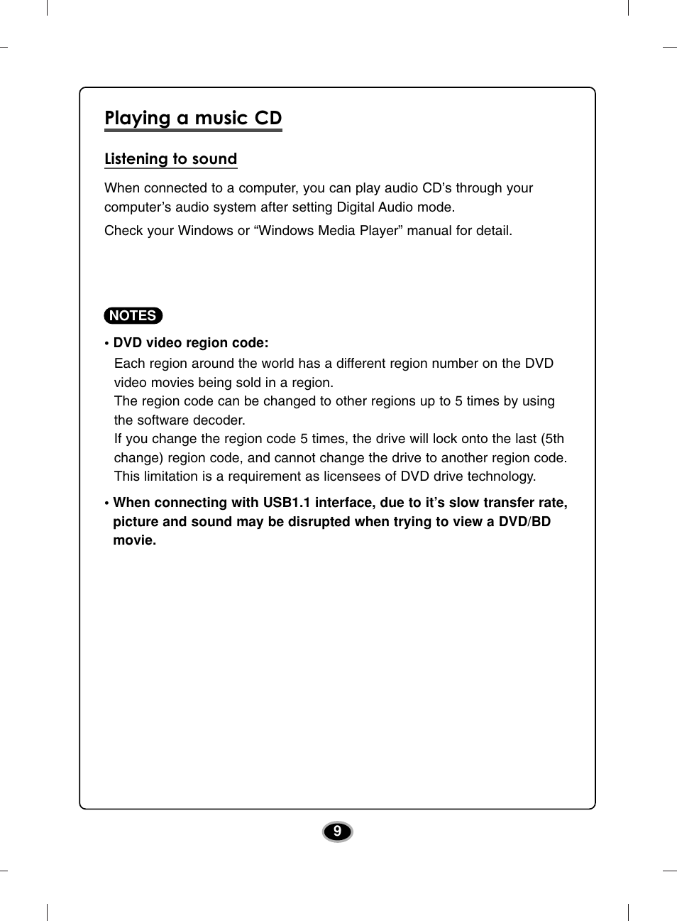 Playing a music cd | LG BE12LU38 User Manual | Page 12 / 15