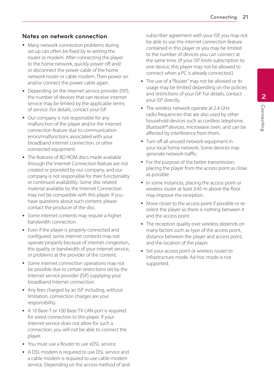 LG BP730 User Manual | Page 21 / 73