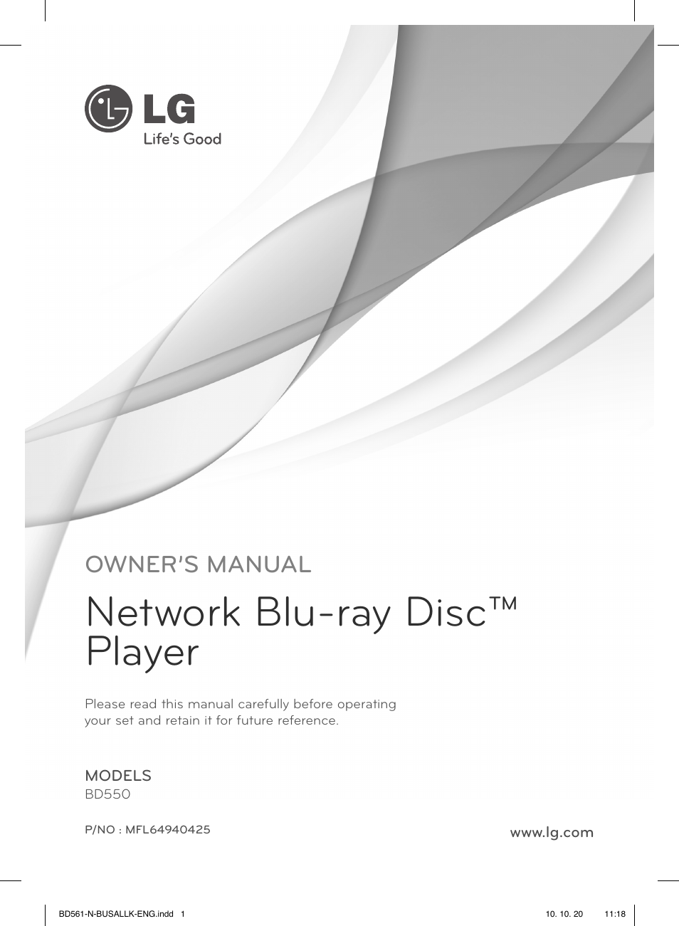 LG BD550 User Manual | 92 pages