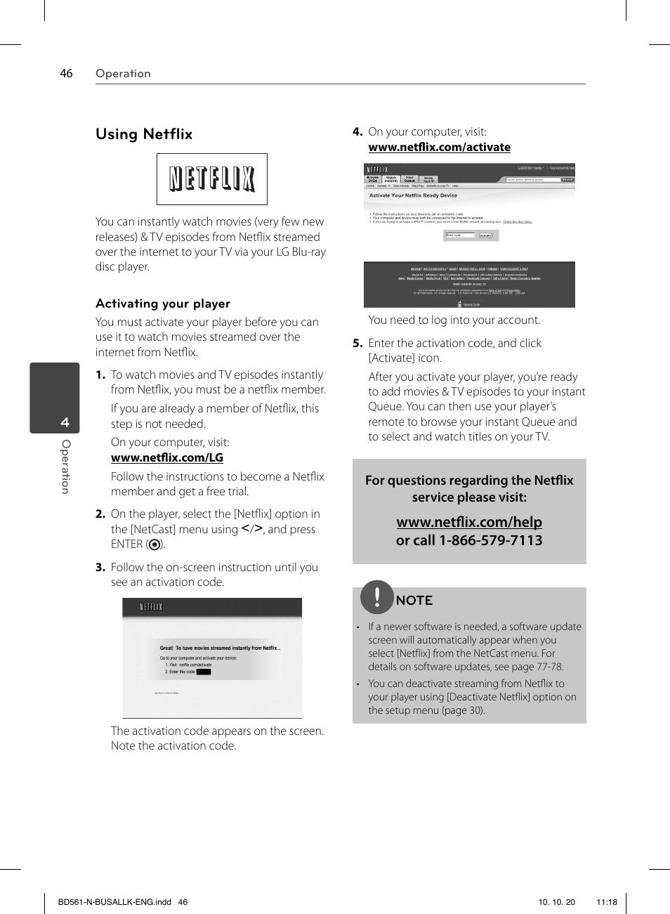 Using netﬂ ix | LG BD550 User Manual | Page 46 / 92