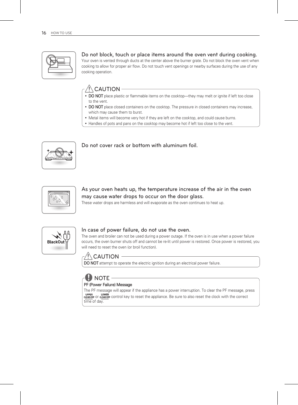 Caution | LG LDG3011ST User Manual | Page 16 / 43
