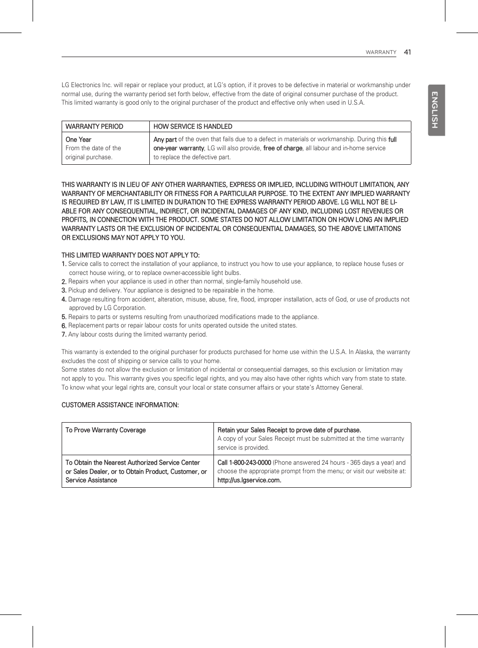 LG LDG3011ST User Manual | Page 41 / 43