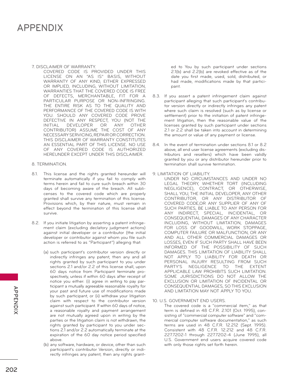 Appendix, Ap p en d ix | LG 60PK750 User Manual | Page 202 / 221