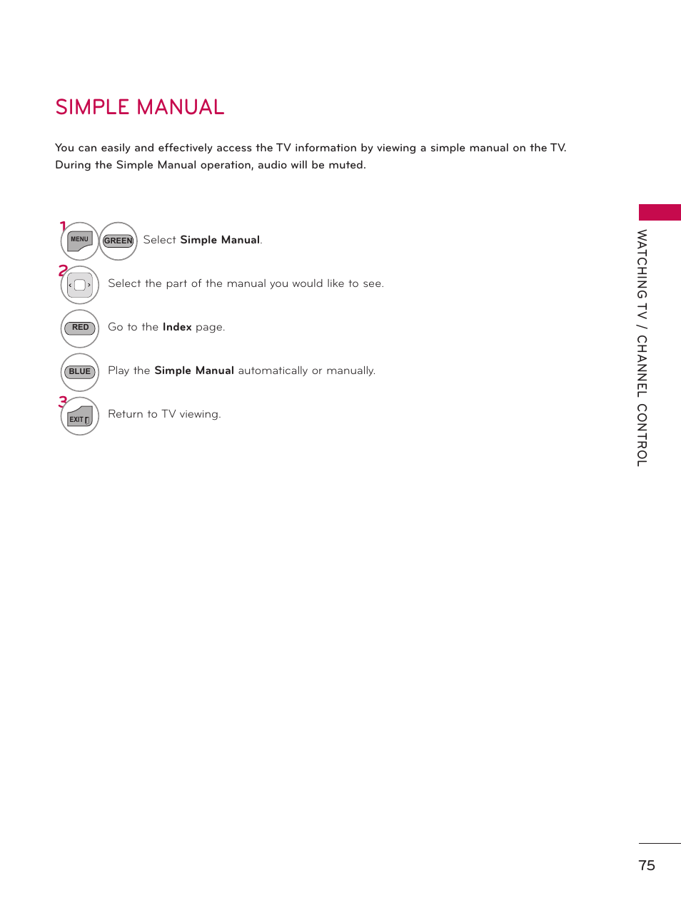 Simple manual | LG 60PK750 User Manual | Page 75 / 221