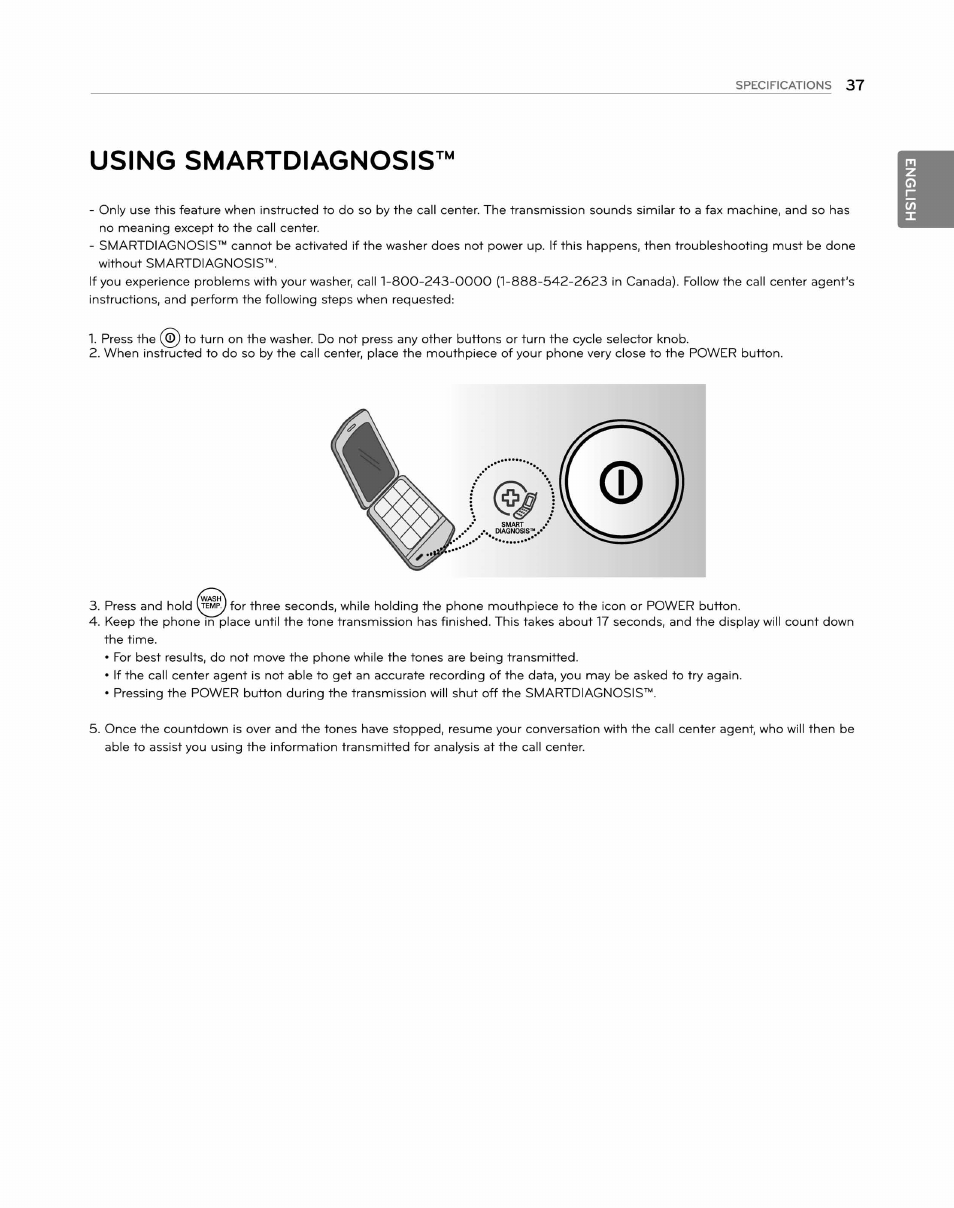 Using smartdiagnosis | LG WM2250CW User Manual | Page 38 / 81