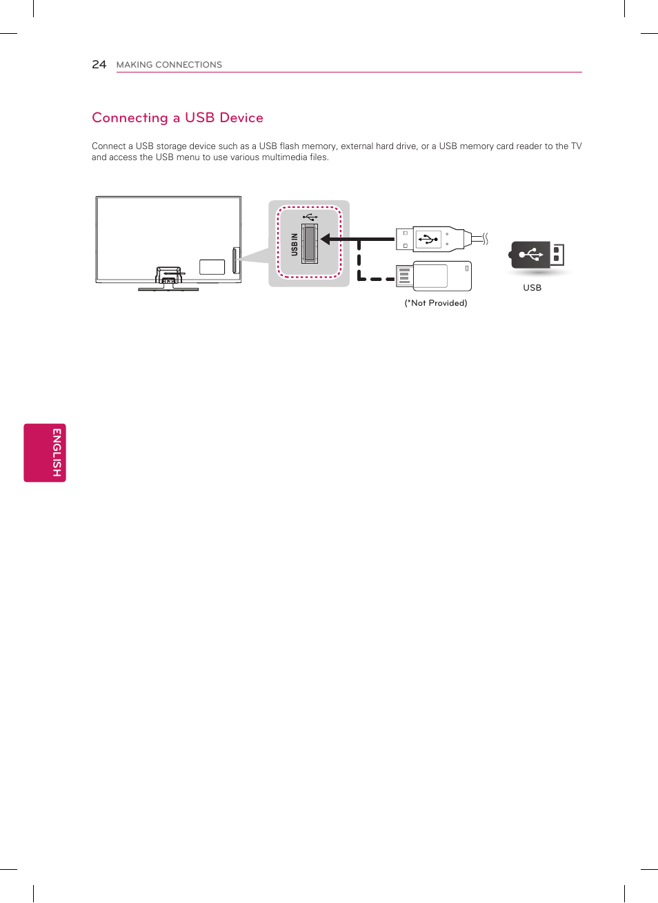 Connecting a usb device | LG 42PN4500 User Manual | Page 24 / 44