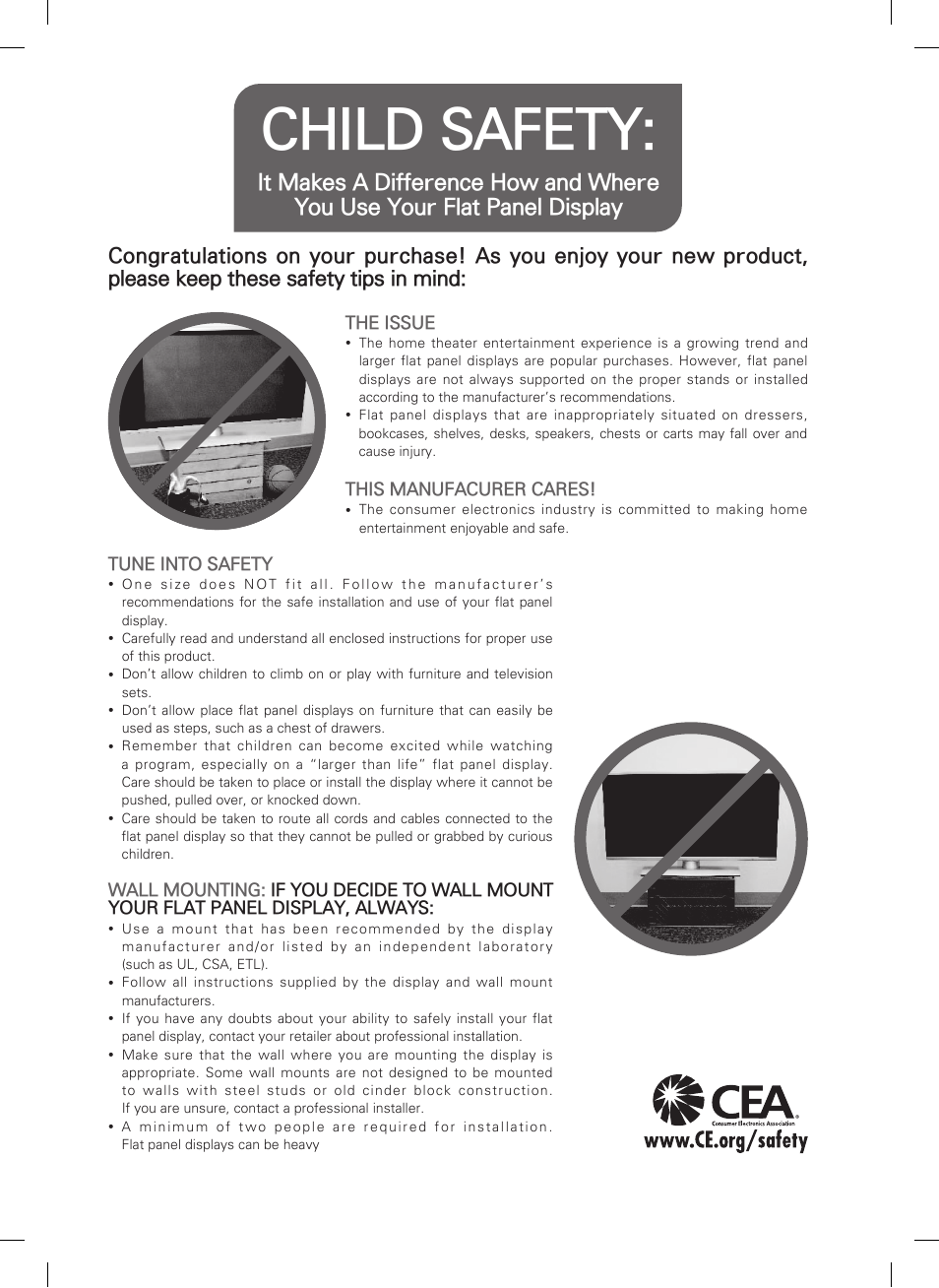 Child safety | LG 42PN4500 User Manual | Page 31 / 44