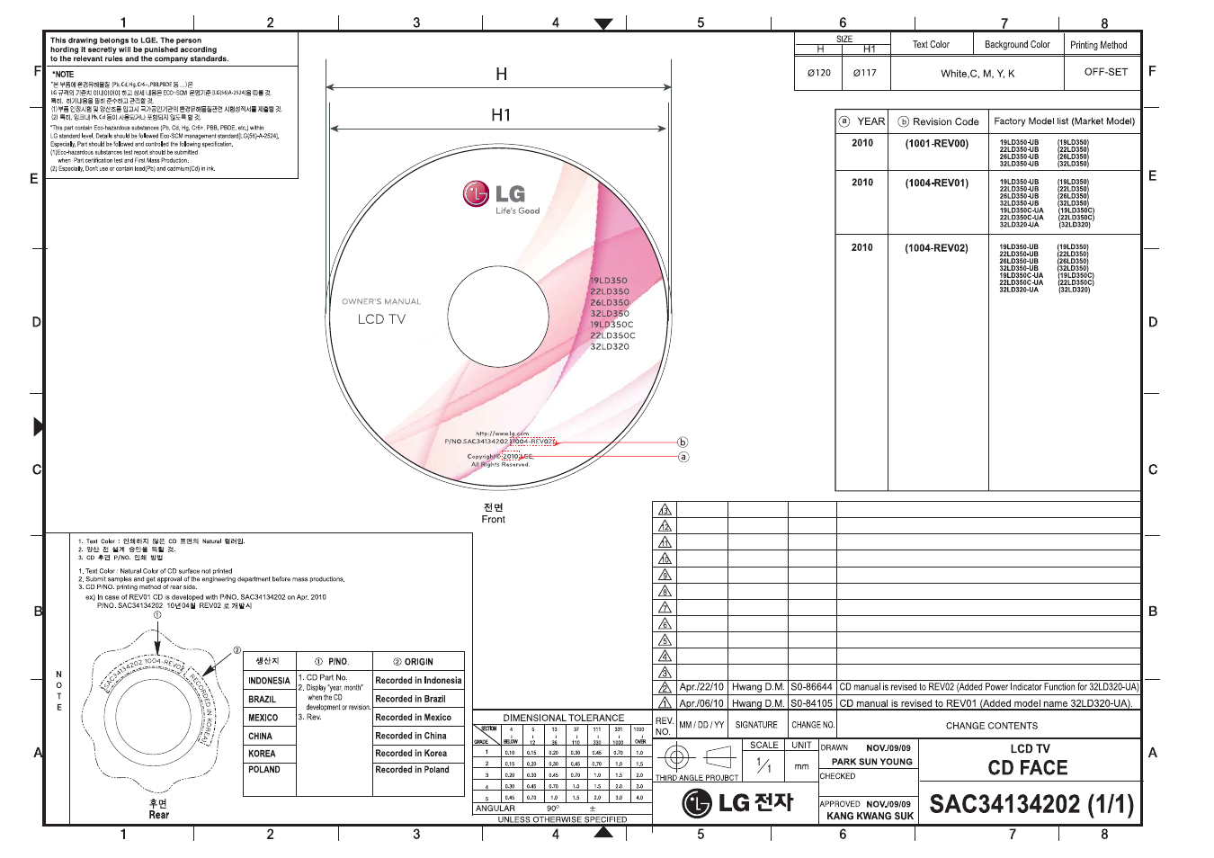 LG 22LD350C User Manual | 379 pages