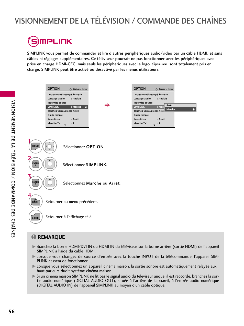 Simplink, Remarque | LG 22LD350C User Manual | Page 191 / 379