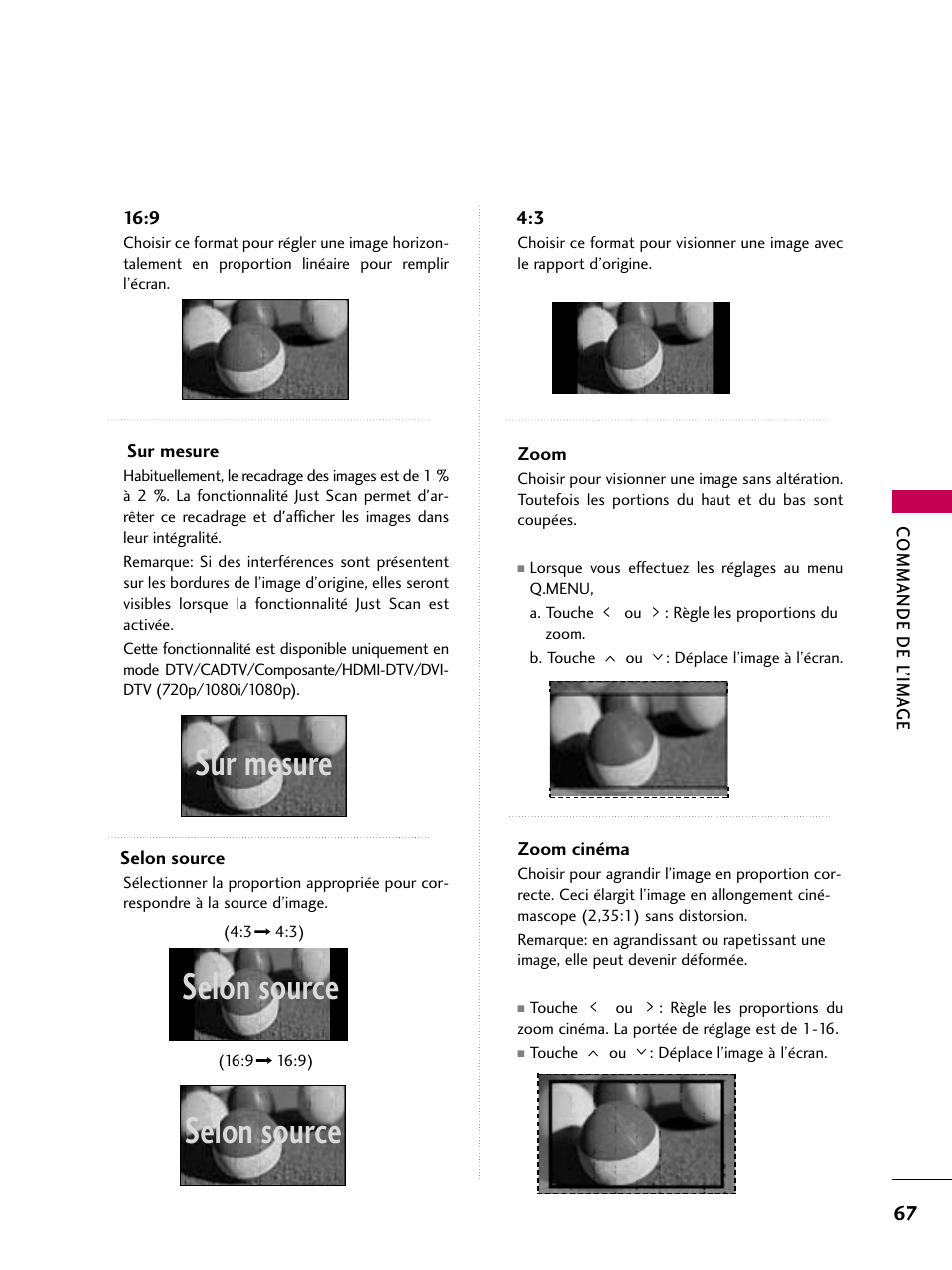 Sur mesure selon source selon source | LG 22LD350C User Manual | Page 202 / 379