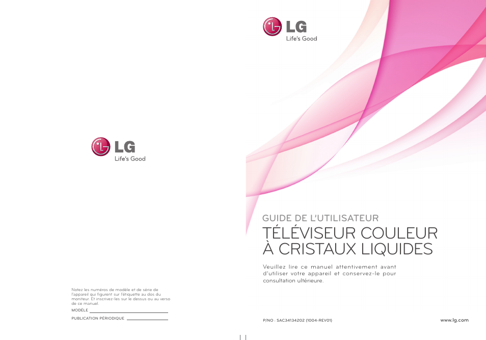 Téléviseur couleur à cristaux liquides, Guide de l’utilisateur | LG 22LD350C User Manual | Page 257 / 379