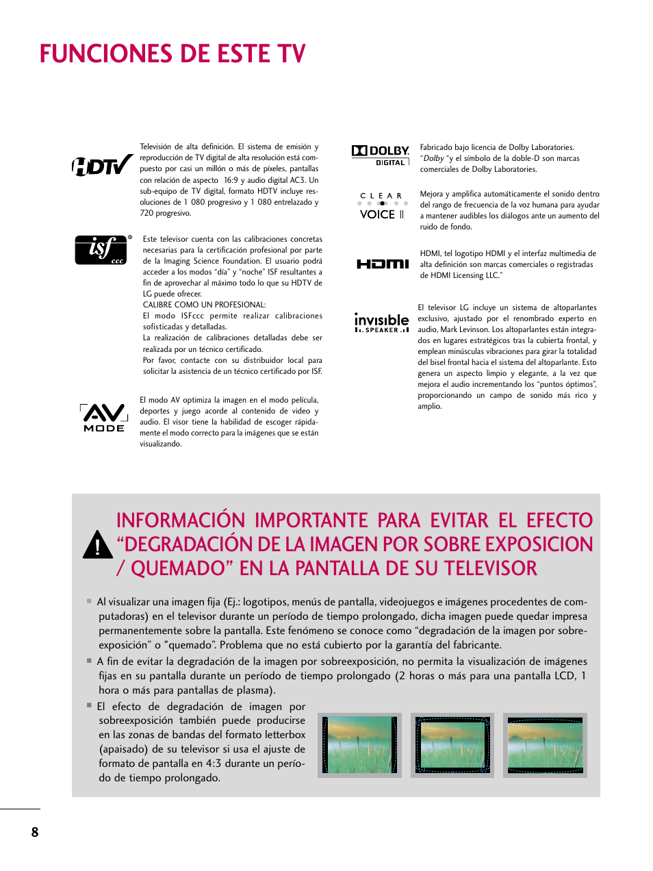 Funciones de este tv | LG 22LD350C User Manual | Page 265 / 379