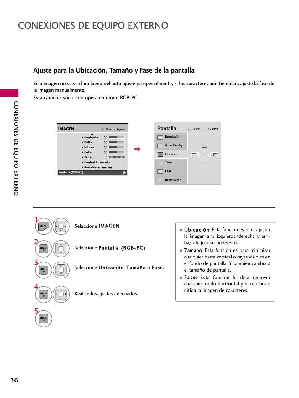 Conexiones de equipo externo | LG 22LD350C User Manual | Page 293 / 379