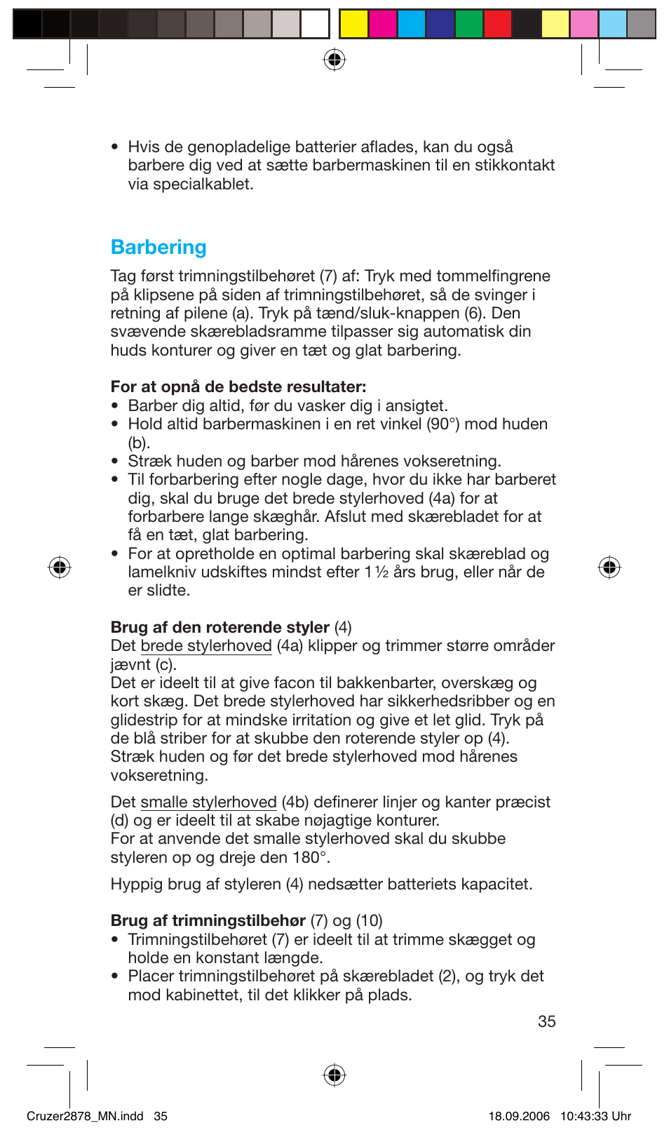 Barbering | Braun 2878 User Manual | Page 35 / 65