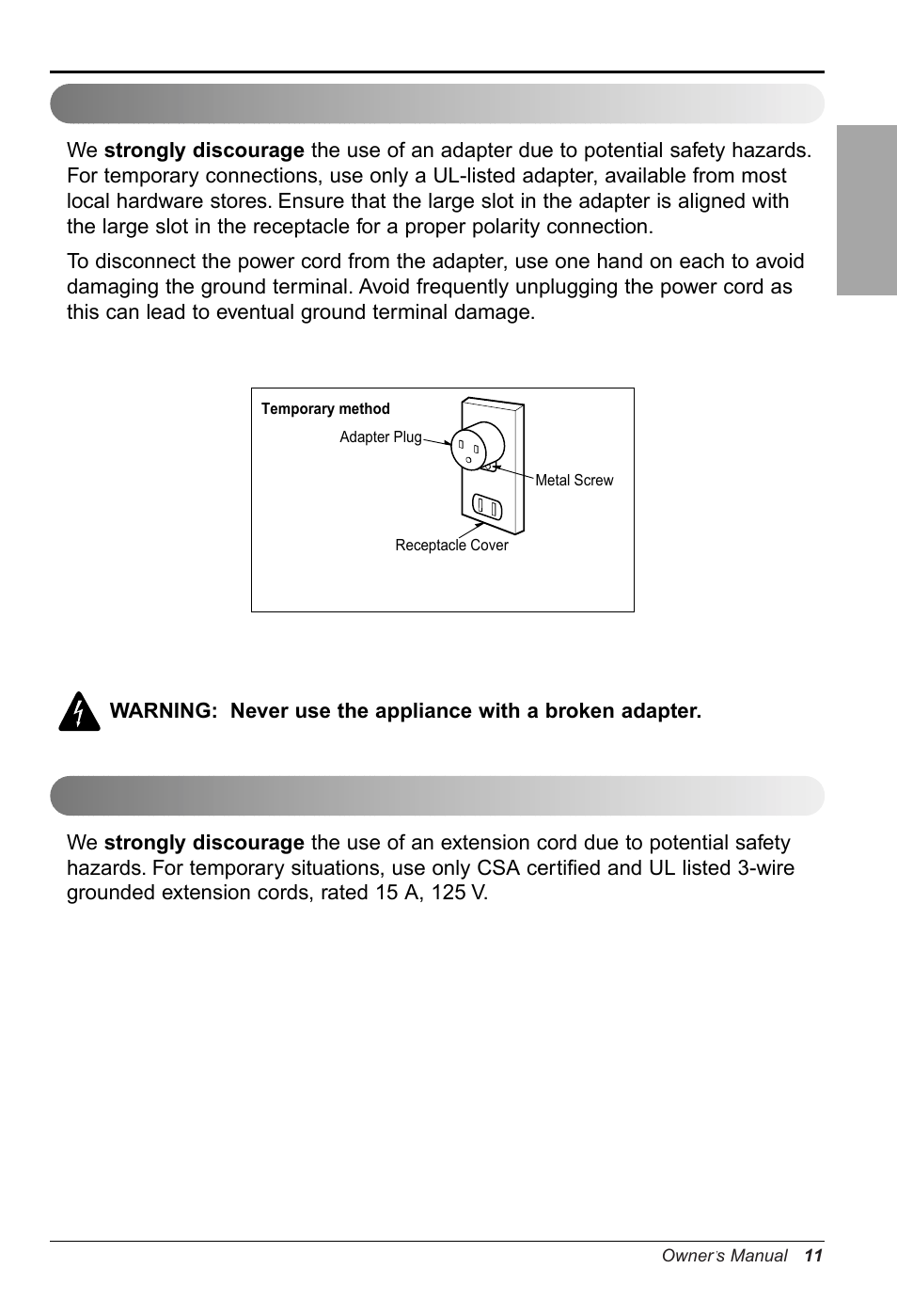LG WG1205R User Manual | Page 11 / 50