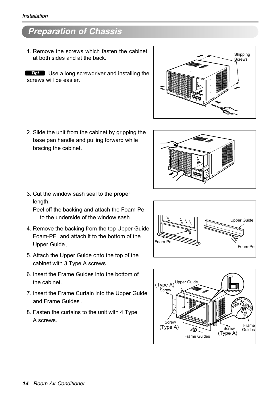Preparation of chassis | LG WG1205R User Manual | Page 14 / 50