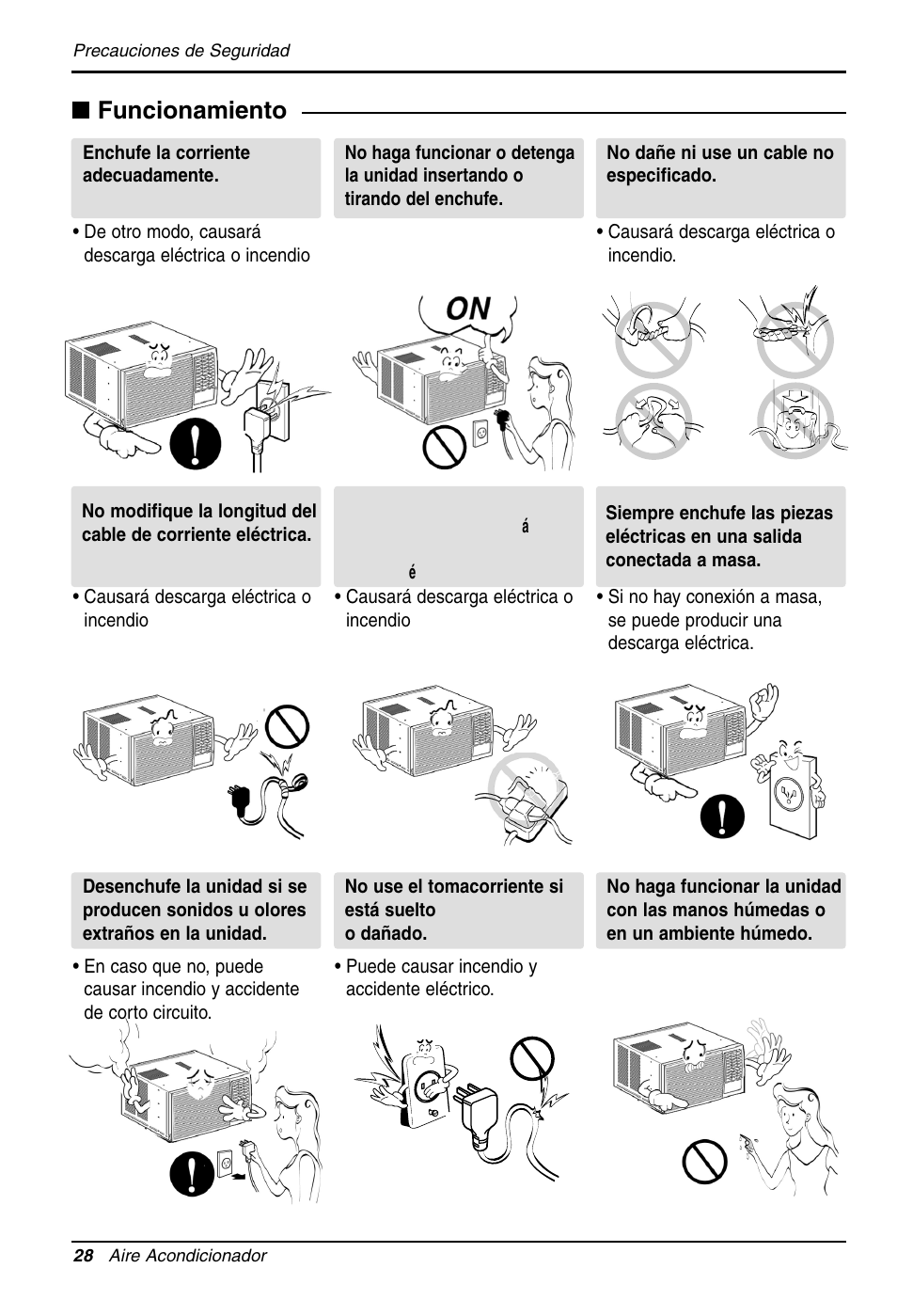 Funcionamiento | LG WG1205R User Manual | Page 28 / 50