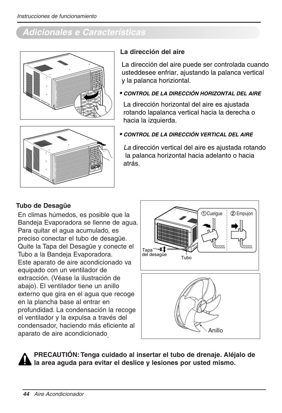 Adicionales e características | LG WG1205R User Manual | Page 44 / 50