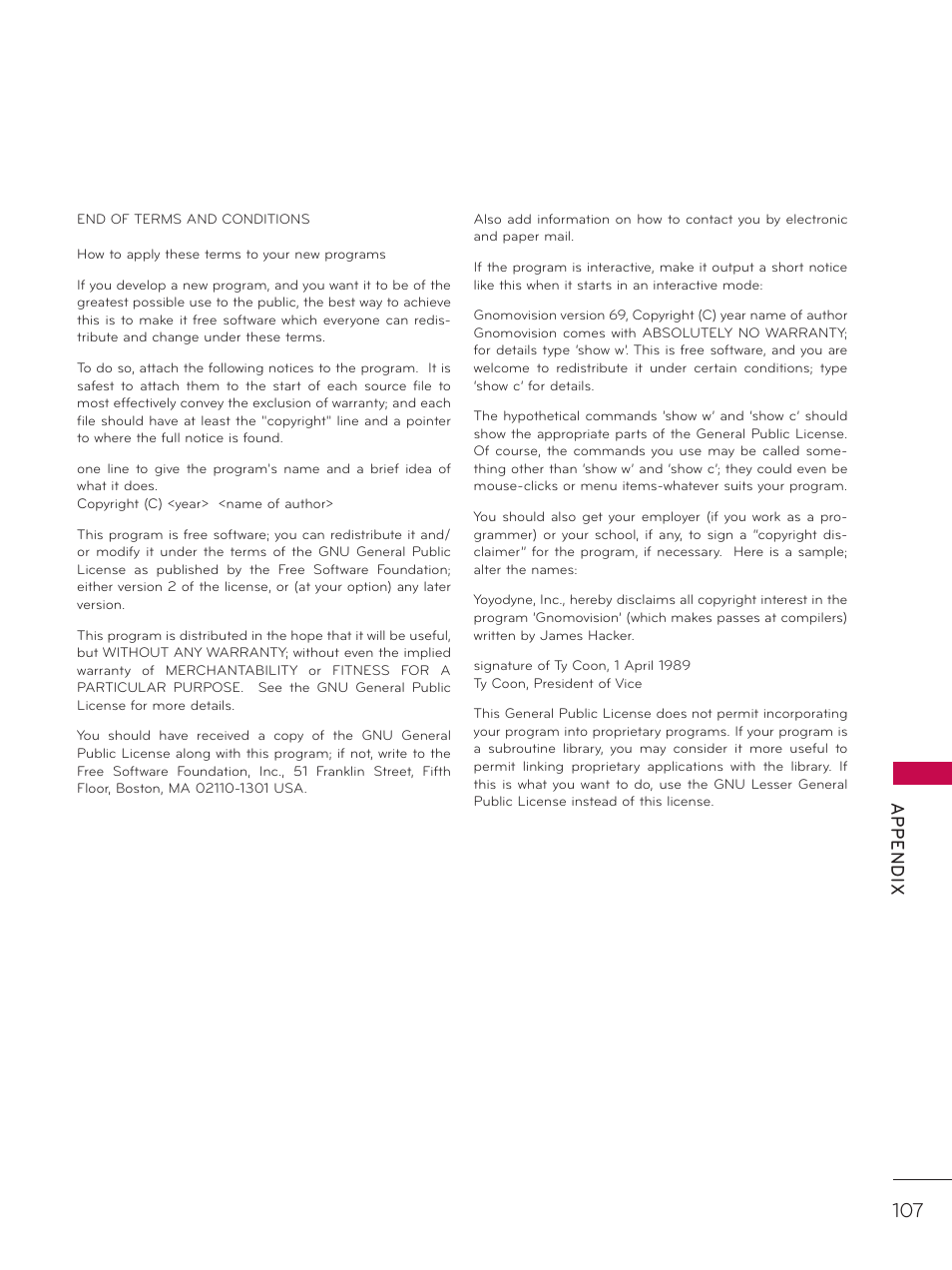 LG 26LD320H User Manual | Page 107 / 165
