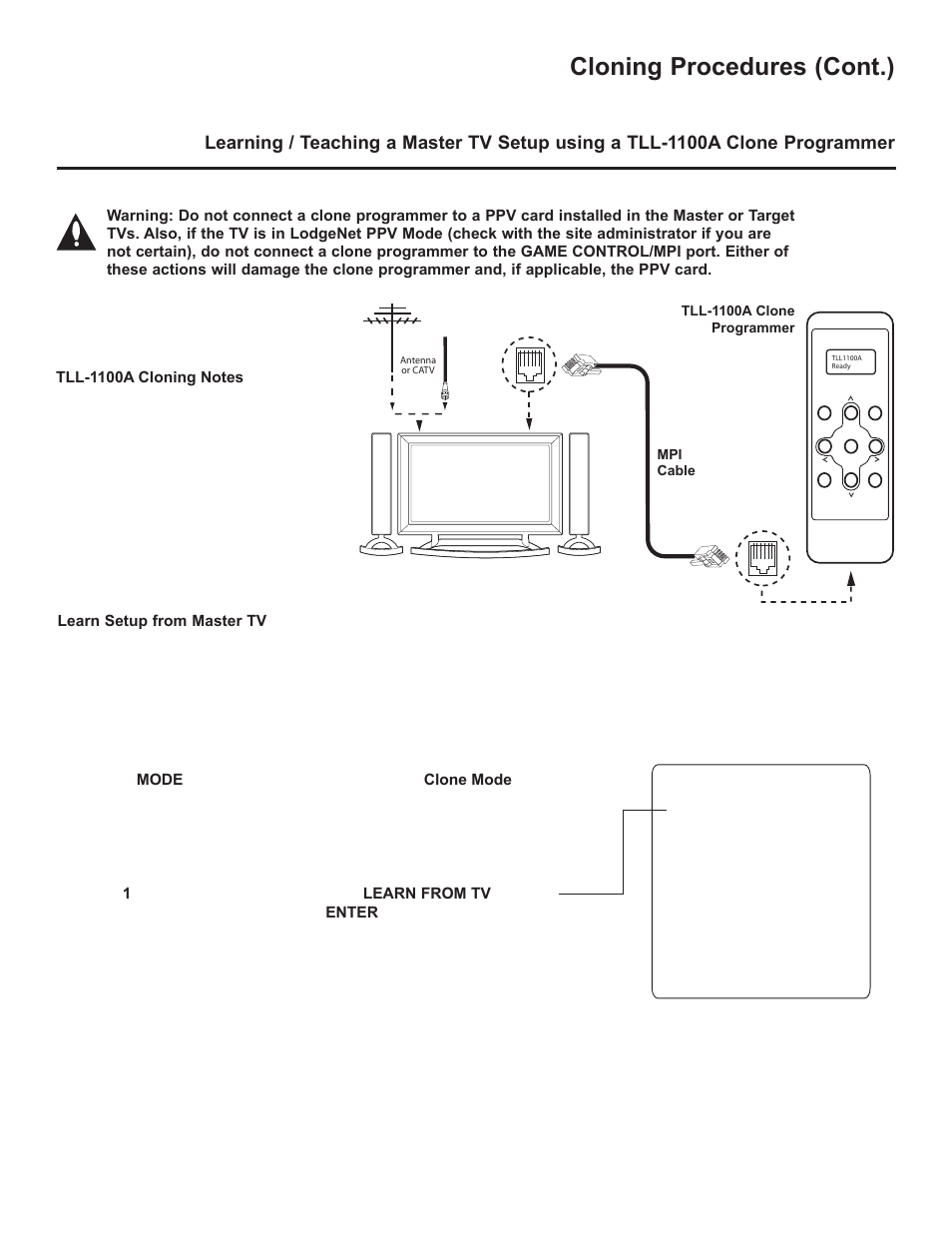 Cloning procedures (cont.) | LG 26LD320H User Manual | Page 147 / 165