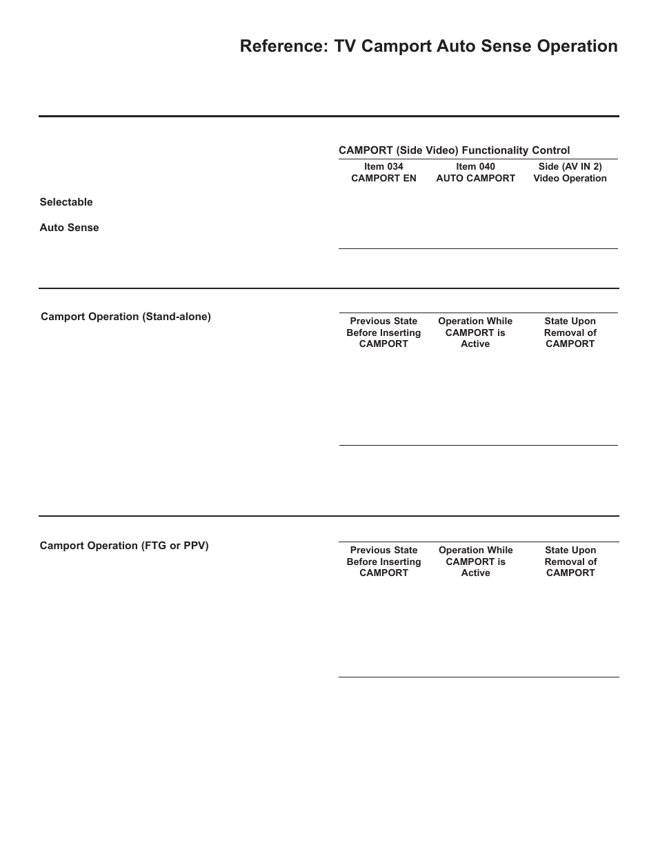 Reference: tv camport auto sense operation | LG 26LD320H User Manual | Page 155 / 165
