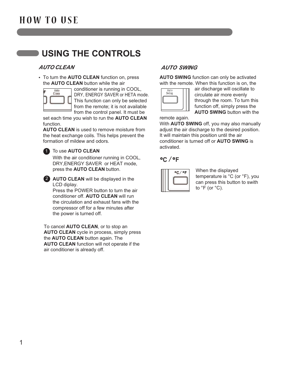 Using the controls | LG LP1413SHR User Manual | Page 14 / 32