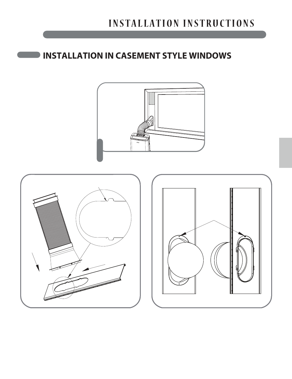 Installation in casement style windows | LG LP1413SHR User Manual | Page 21 / 32