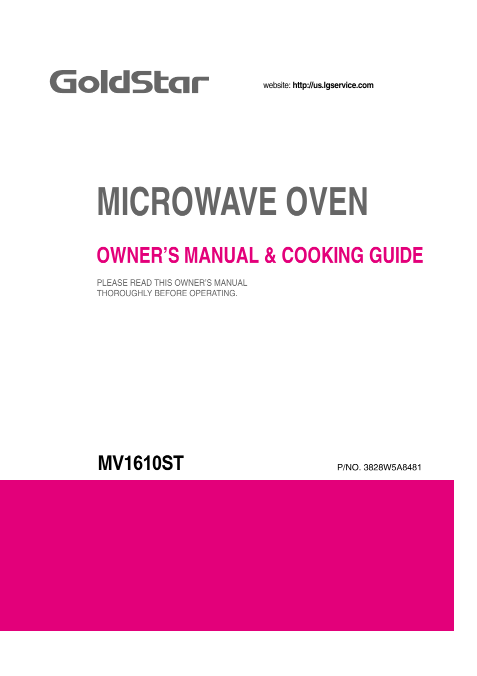 LG MV1610ST User Manual | 28 pages