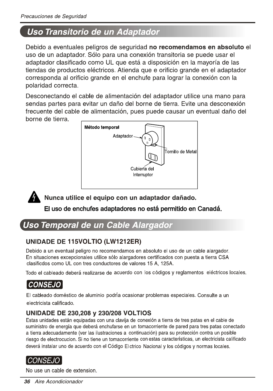 LG LW1212ER User Manual | Page 36 / 52