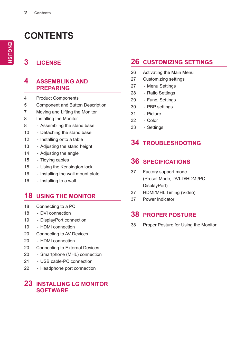 LG 29EA73-P User Manual | Page 2 / 39