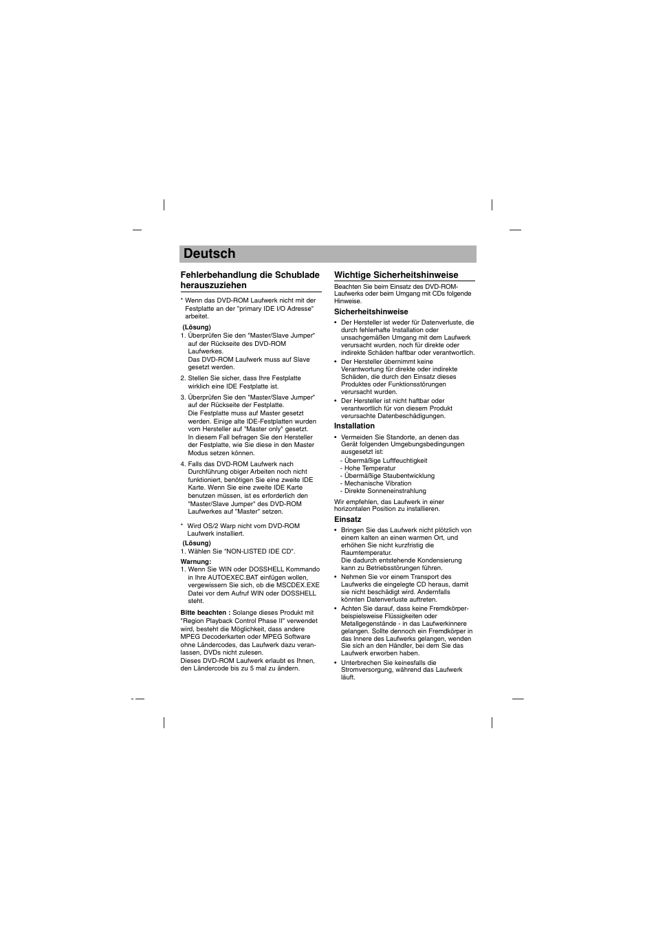 Deutsch | LG GDR-H30N User Manual | Page 10 / 16